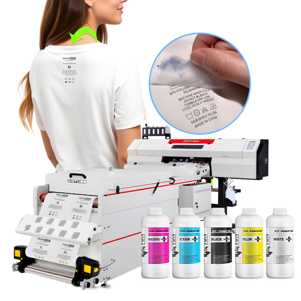 DTF printing machine with shirt and textile ink