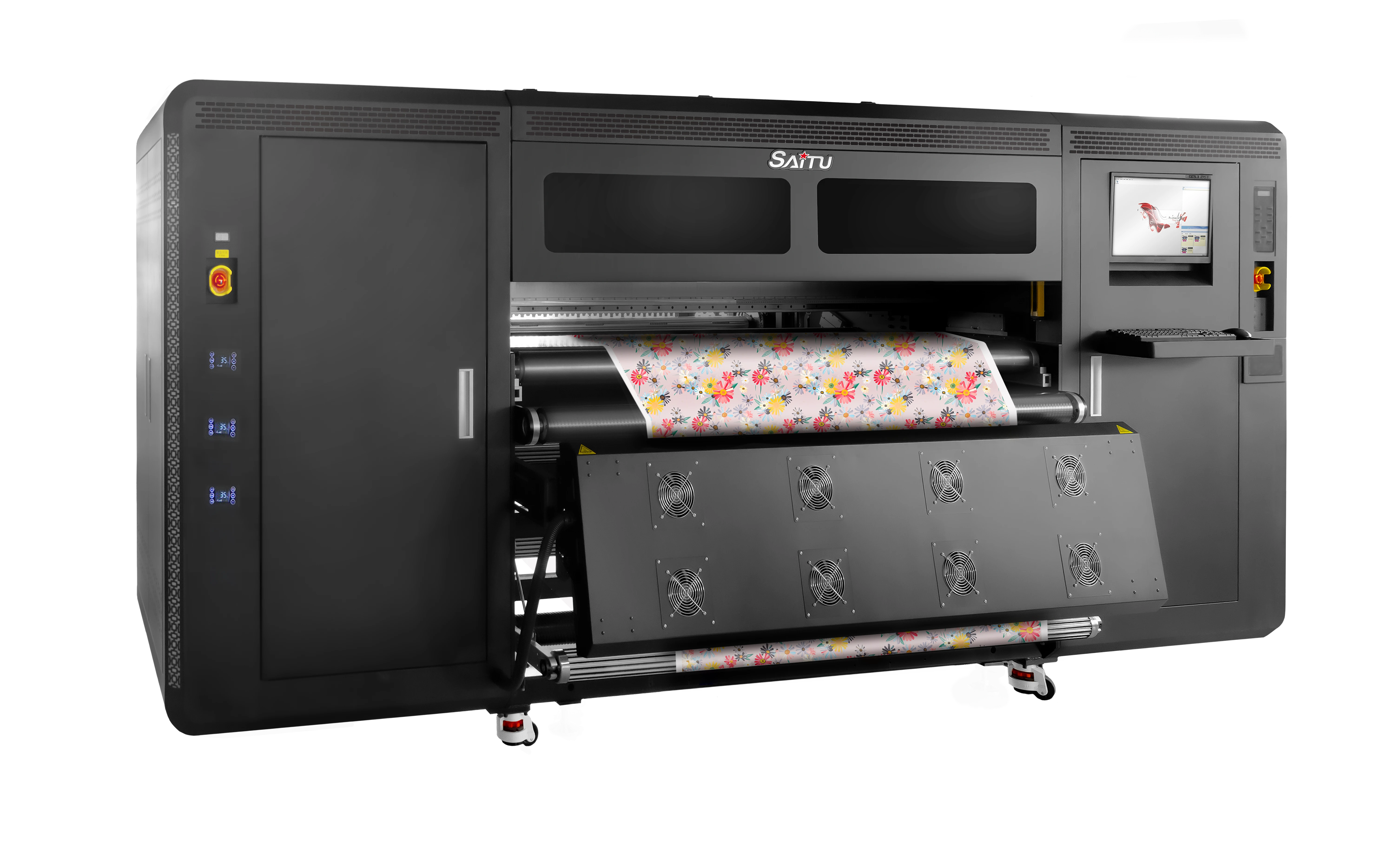 Saitu dijital baskı makinesi — tekstil sektöründe yüksek hız, kararlı renk geçişleri ve profesyonel üretim kalitesi sunan dijital baskı sistemi.