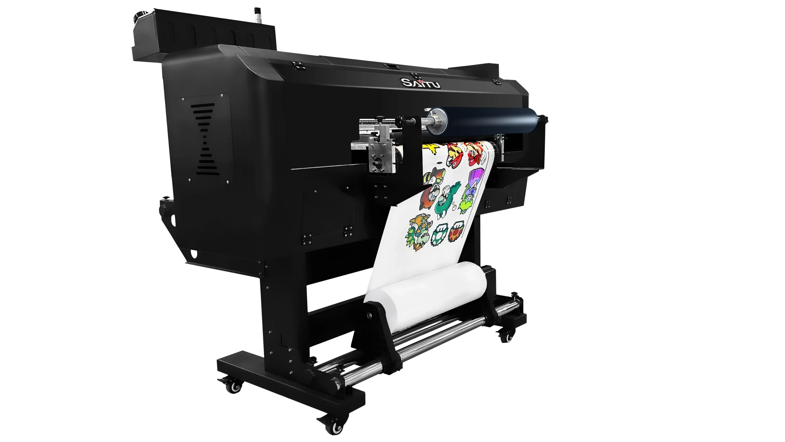 Saitu UV DTF transfer baskı makinesi — cam, metal, plastik ve ahşap yüzeylerde yüksek yapışma gücü, net detaylar ve uzun ömürlü parlaklık sağlayan profesyonel dijital baskı sistemi.
